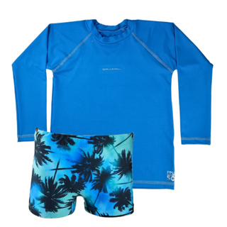 Conjunto Camiseta UV e Sunga Boxer Infantil Juvenil Proteção Solar Grappin em Oferta na Shopee