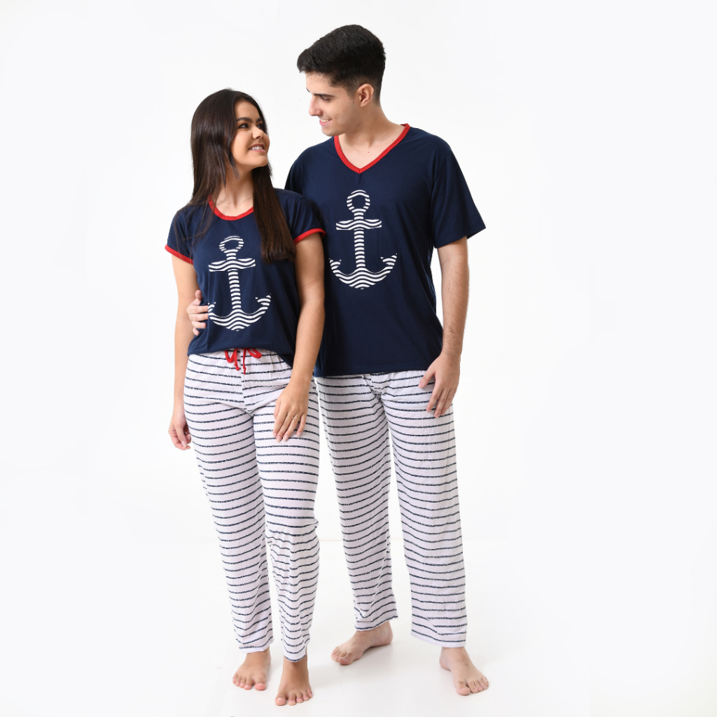Kit Pijamas Conjunto Casal Longo Frio Inverno