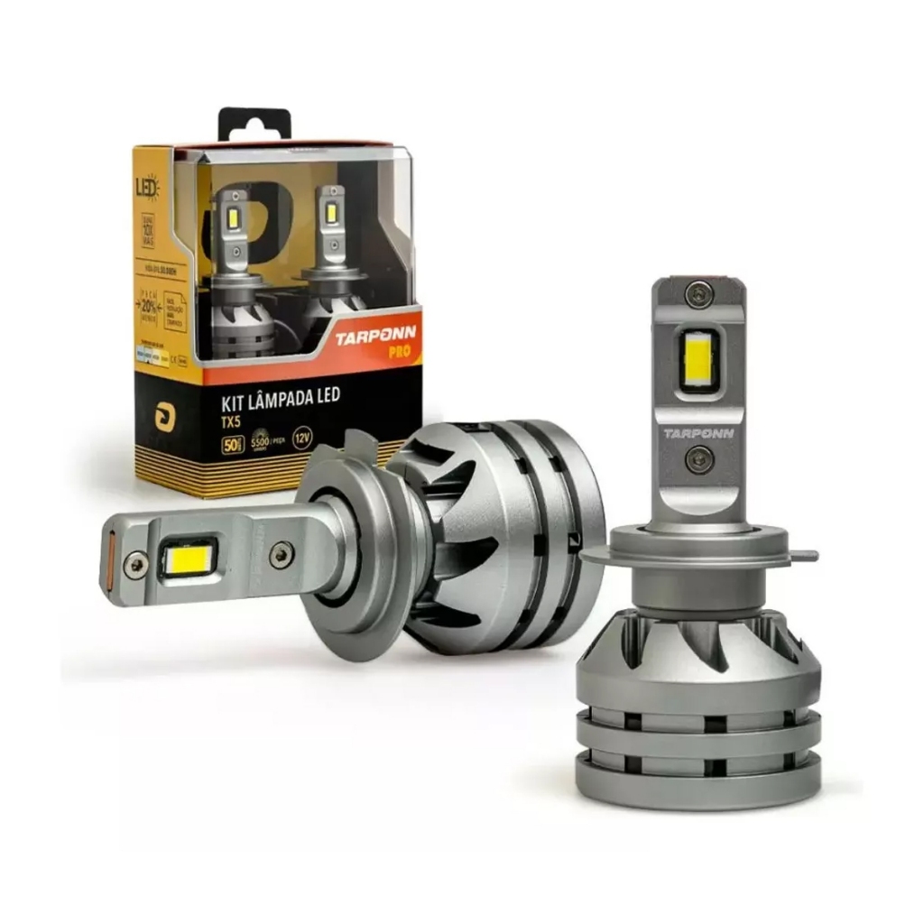 Kit Lâmpada Ultra Led Tx5 Pro H7 6000k 11.000 Lumens