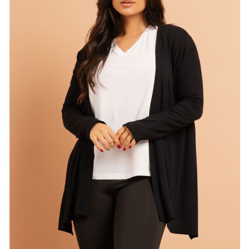 Cardigan Feminino Curto Manga Longa Casaquinho Feminino Inverno