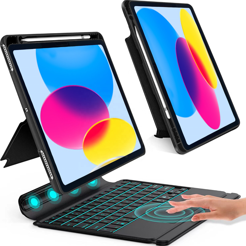 Capa Com Teclado Retroiluminado Bluetooth e Touchpad Para Apple iPad Air Pro 10.