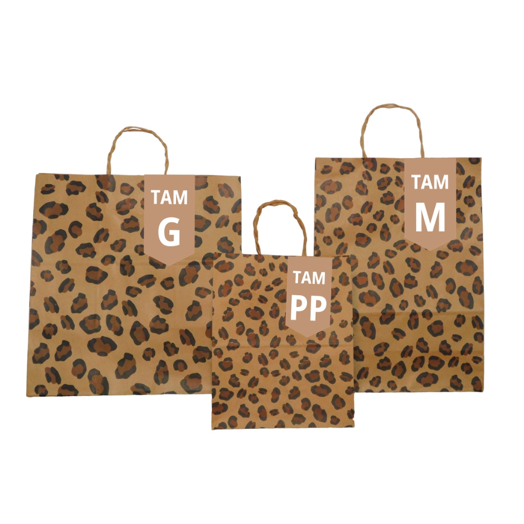 Sacola Kraft Personalizada de Onça - 50 Unidades em Oferta na Shopee