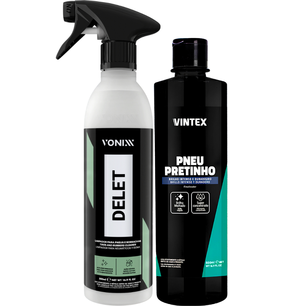 Limpador De Pneu Plástico Borracha Delet Vonixx + Pretinho 500ml - Spare Parts and Accessories for Vehicles