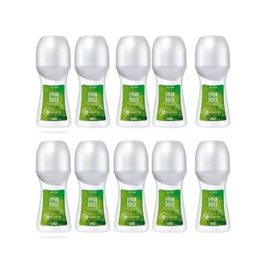 kit 10 desodorante roll-on antitranspirante AVON erva doce 50ml cada