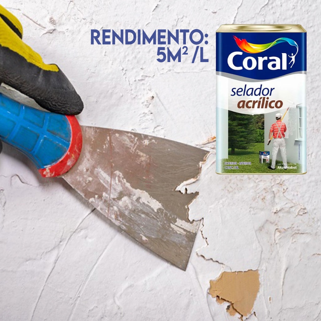 Seladora Acrílica Impermeável 18 Litros Coral Acabamento Mate Branco