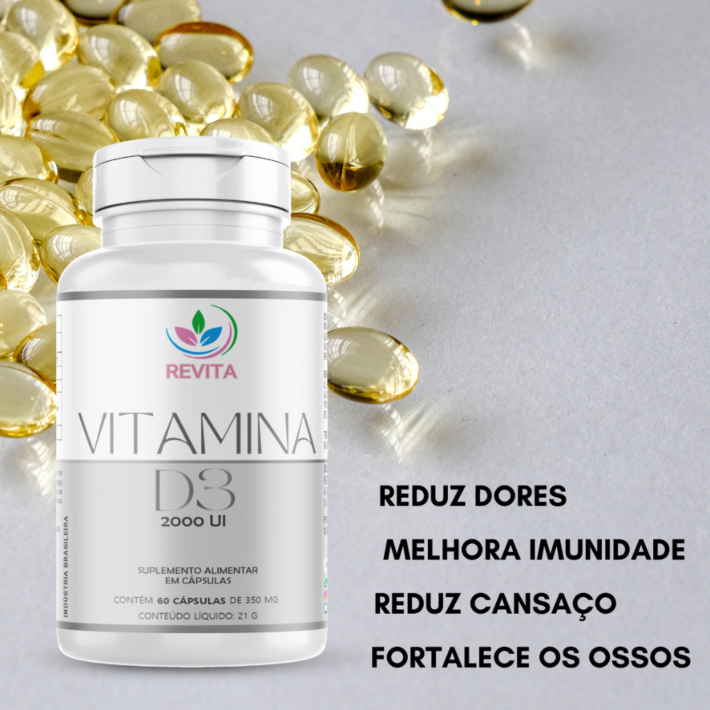 VITAMINA D3 2000 UI ORIGINAL 60 CAPS em Oferta na Shopee