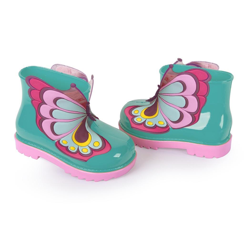 Galocha Baby Menina Infantil Borboleta Colorida Rosa Emborrachado Volta as Aulas Escolar Mar&Cor