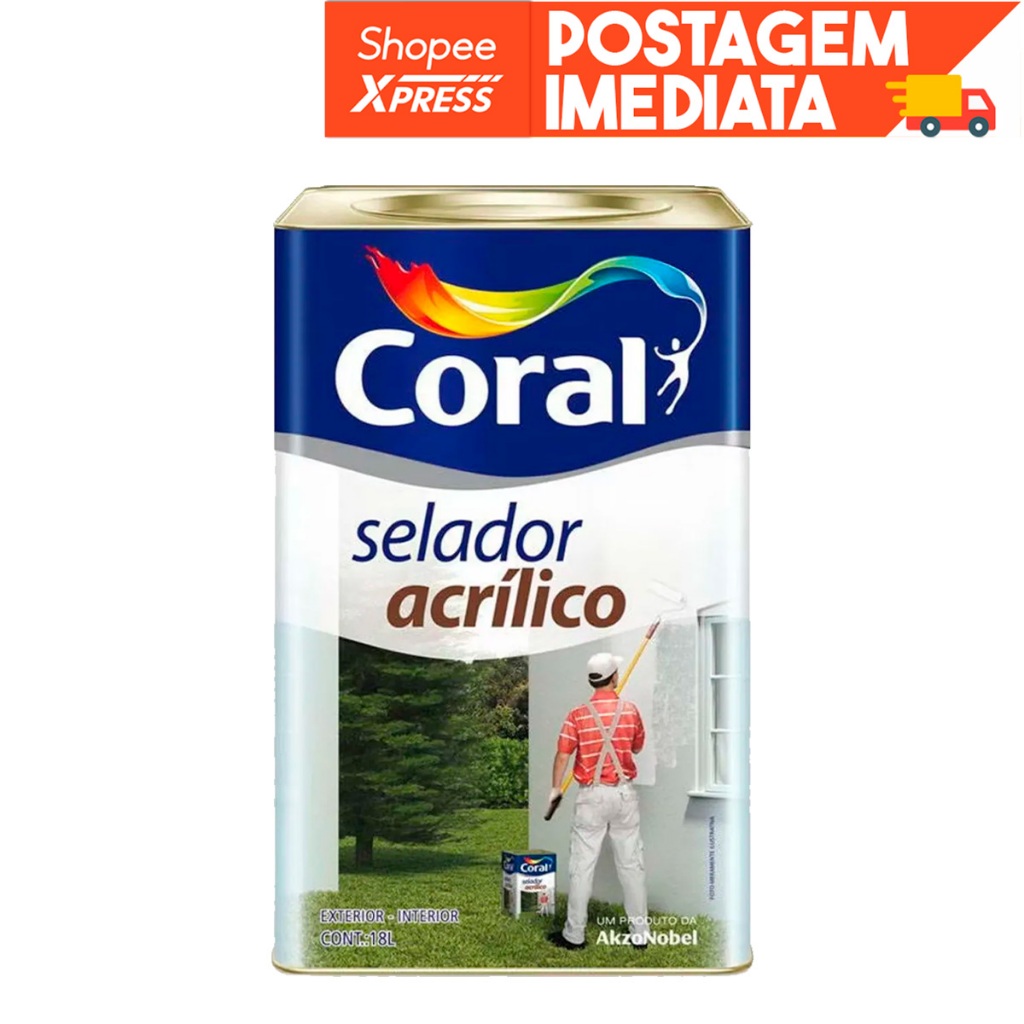 Seladora Acrílica Impermeável 18 Litros Coral Acabamento Mate Branco