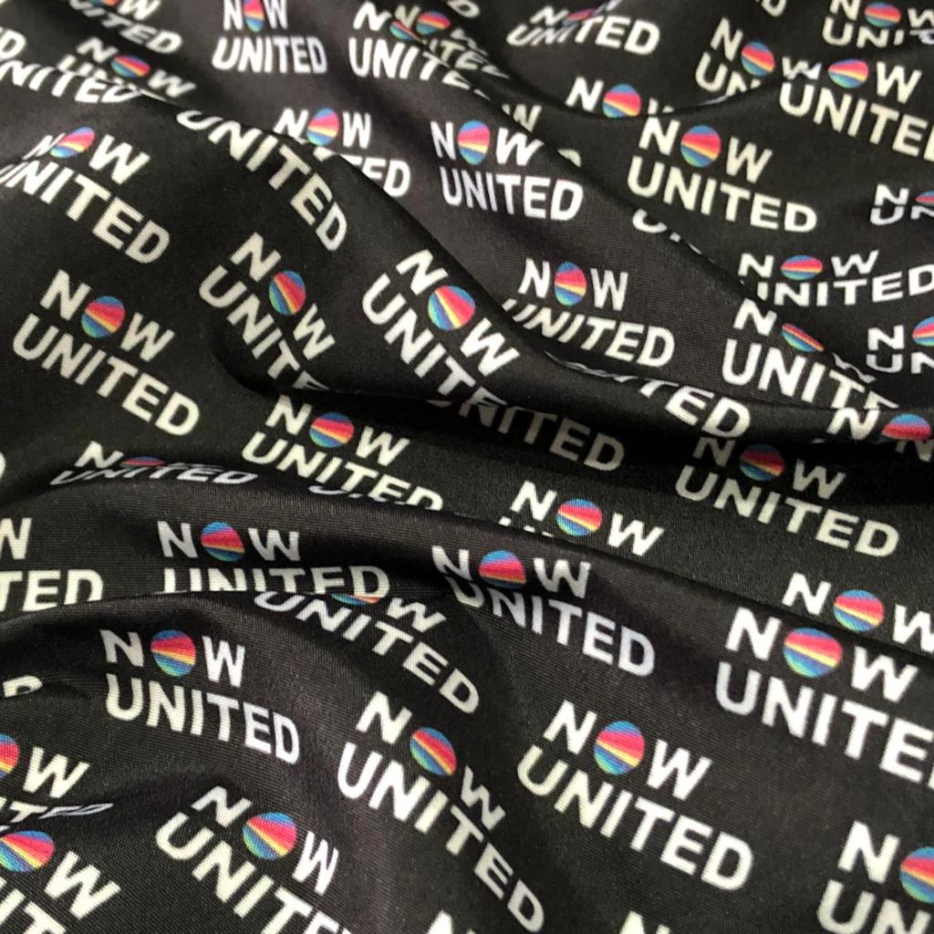 Tecido Now United Microfibra Tactel Digital Poliéster 50cm x 1,5m Fundo Preto ou Branco