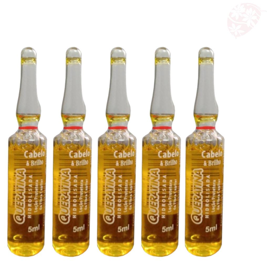 Queratina Ampola de Tratamento Cabelo e Brilho 5ml - Kit c/5