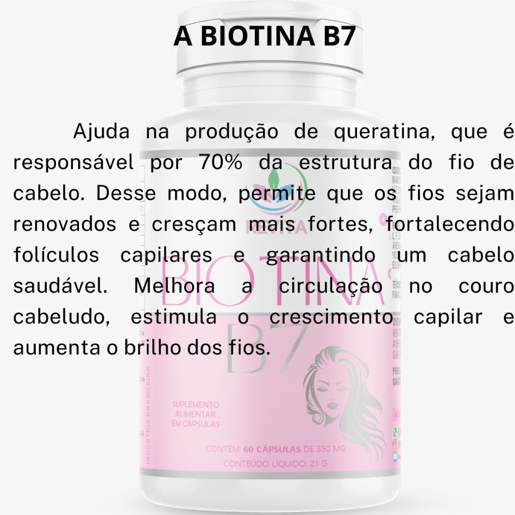 KIT 3 BIOTINA B7 CABELOS UNHA PELE 60 CAPS