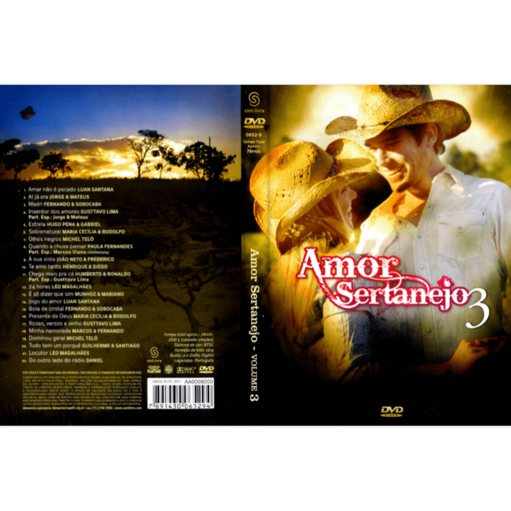 Amor Sertanejo Volume 3 - Dvd Lacrado Som Livre