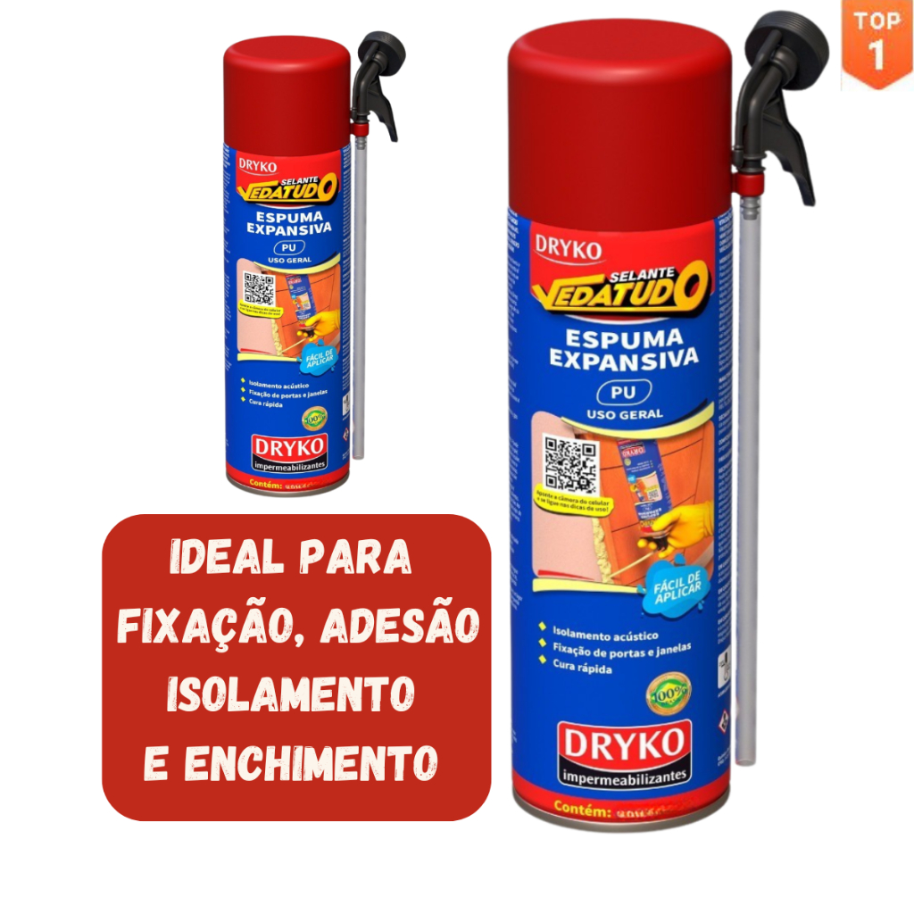 Espuma expansiva de poliuretano Vedatudo Dryko PU-300ml em Oferta na Shopee