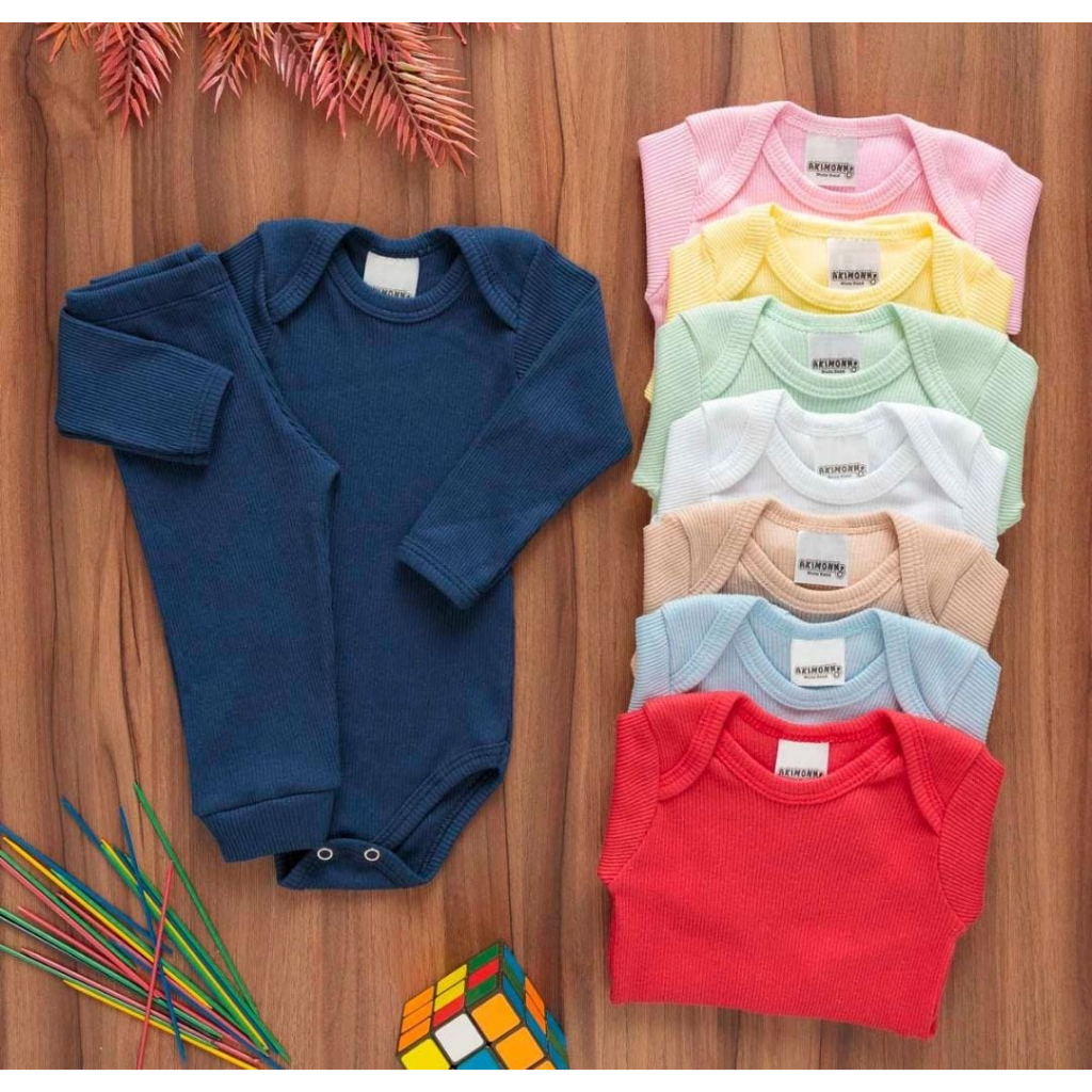 Kit Roupa De Bebe 6 Pçs Conjunto Body Manga longa Canelado E Mijão Barato Enxoval em Oferta na Shopee