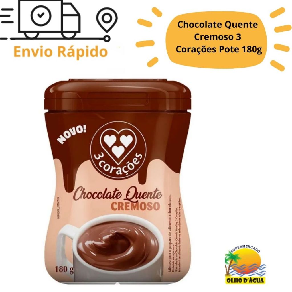 Chocolate Quente Cremoso 3 Corações Pote 180g