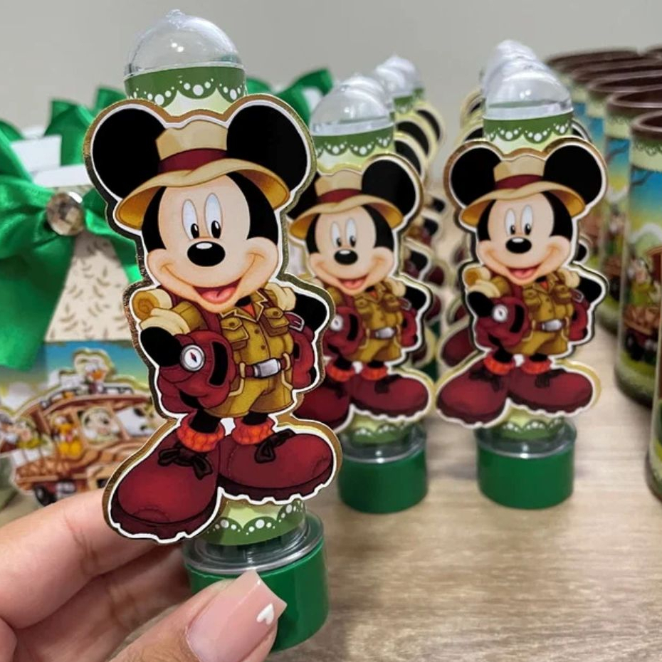 Mickey Safari kit Aplique 3D Para Tubete de 13 cm Festa Infantil Lembrancinha Personalizada
