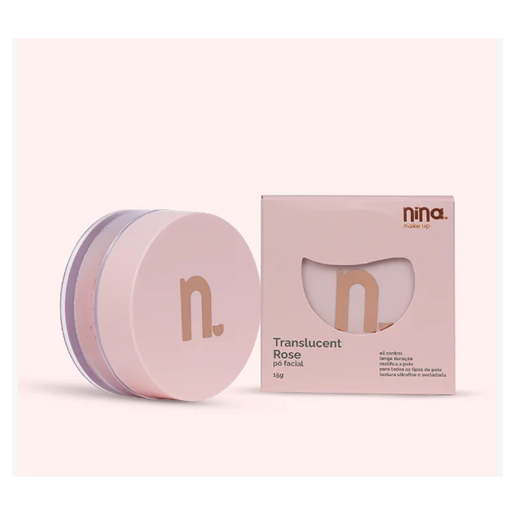 Pó Facial Solto Translucent Rose Nina Makeup 15g