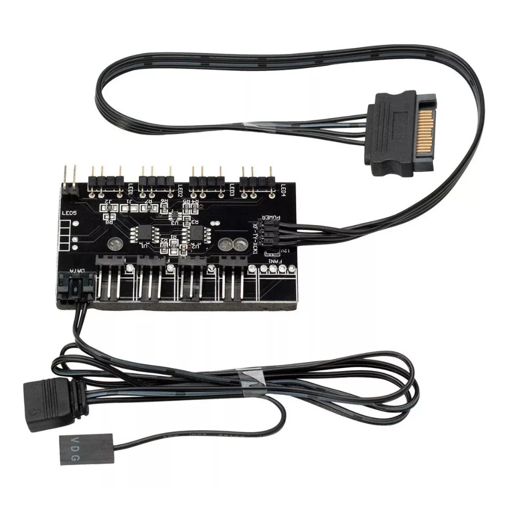 Controladora de Fan ARGB 3 pinos e 5v para Gabinete Gamer MYMAX - Controlador + Multifan para Cooler ARGB