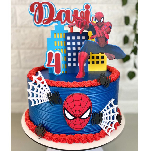 Topo de bolo Homem Aranha - nome e idade personalizados em Oferta na Shopee