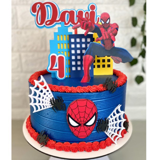 Topo de bolo Homem Aranha - nome e idade personalizados em Oferta na Shopee
