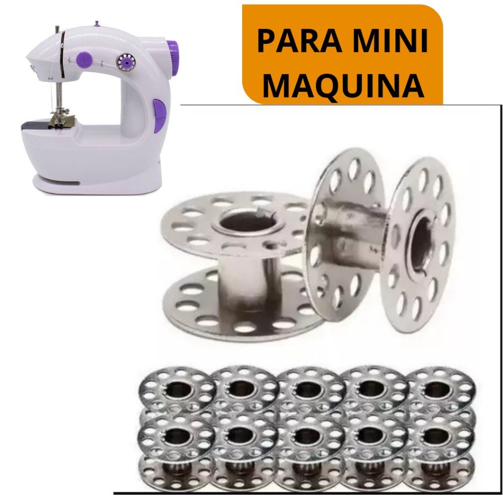 Bonina Carretilha Para Mini Maquina de Costura Portatil em Metal 10 Unidades em Oferta na Shopee