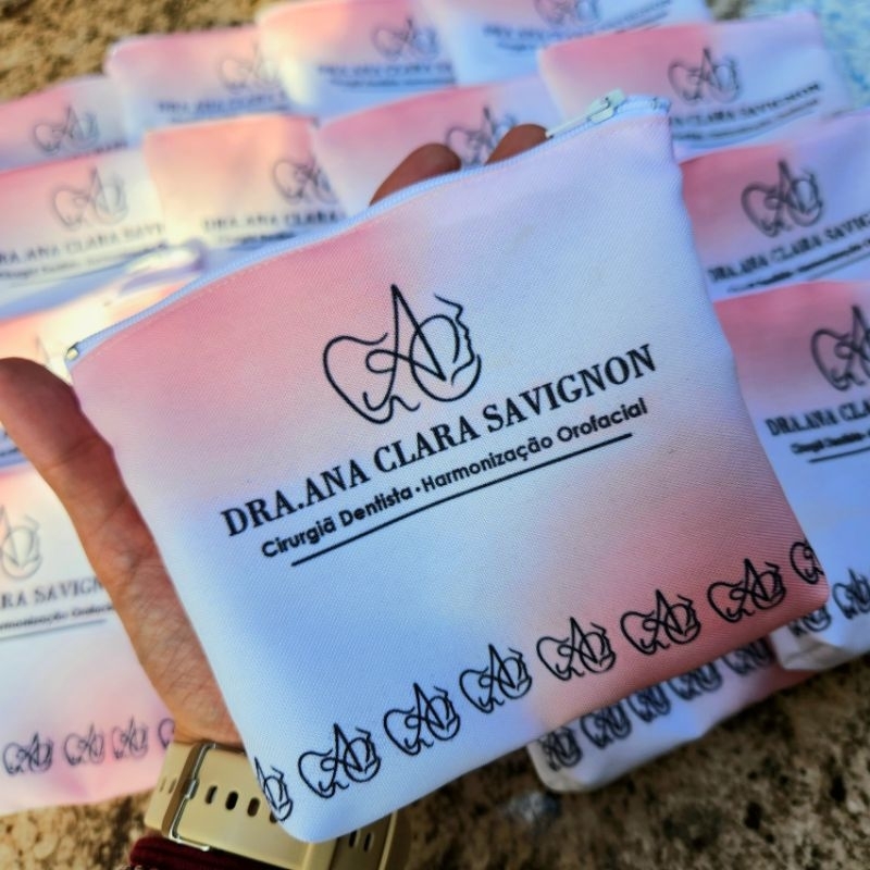 50 Necessaire Personalizada LUXO/ Bolsa Personalizada / Lembrancinha Personalizada em Oferta na Shopee