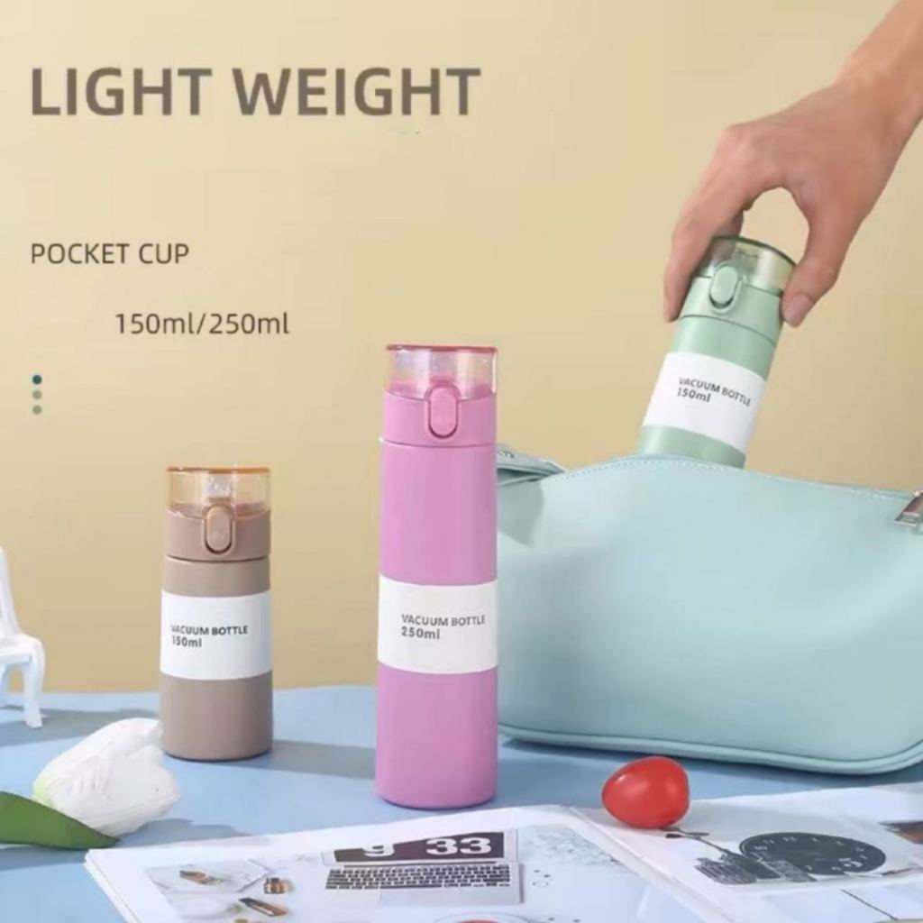 Garrafa De Água Tipo Palha Portátil Com Isolamento De Aço Inoxidável Copo De Café 150ML/250ML em Oferta na Shopee