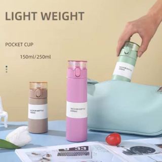 Garrafa De Água Tipo Palha Portátil Com Isolamento De Aço Inoxidável Copo De Café 150ML/250ML em Oferta na Shopee