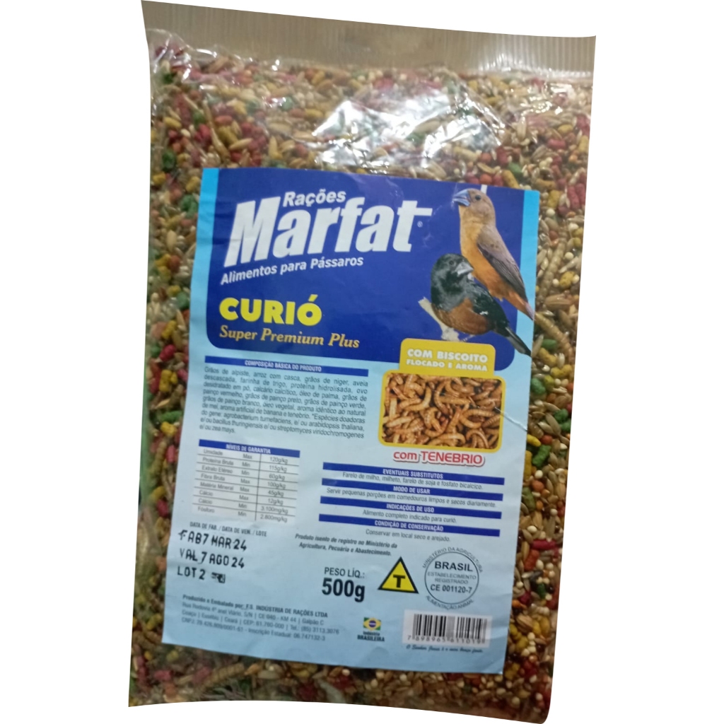 sementeira Super Premium Curió com tenebrio - marfat 500g