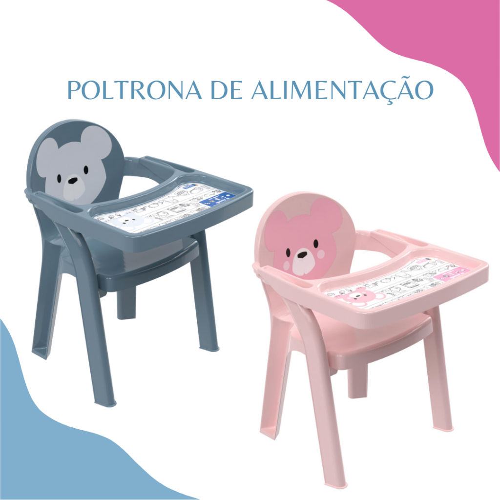 Poltrona de Alimentação Plasutil Infantil Portátil Cadeira Refeição Para Bebê Com Bandeja ...