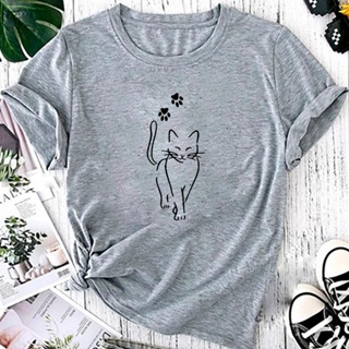 T-shirt Blusa Linda Patas Cat Pet Gato Camiseta Feminina Camisa em Oferta na Shopee