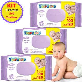 kit Lenço Umedecido Tropolino 360 Toalhas Umedecidas  Bebê Infantil em Oferta na Shopee