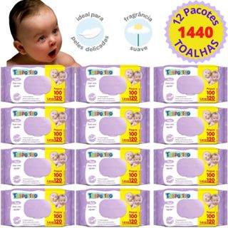 1440 Toalhas Umedecidas Cuidado e Higiene Do Bebê - Caixa Com 12 Pacote - 120 Toalhas Cada Pacote em Oferta na Shopee