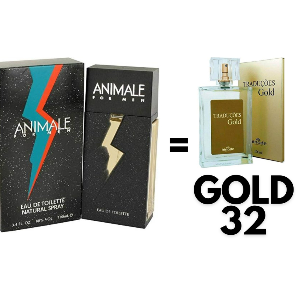 Perfume Masculino Traduções Gold Nº 32 Hinode 50ml - Animale for Men - Nova Embalagem