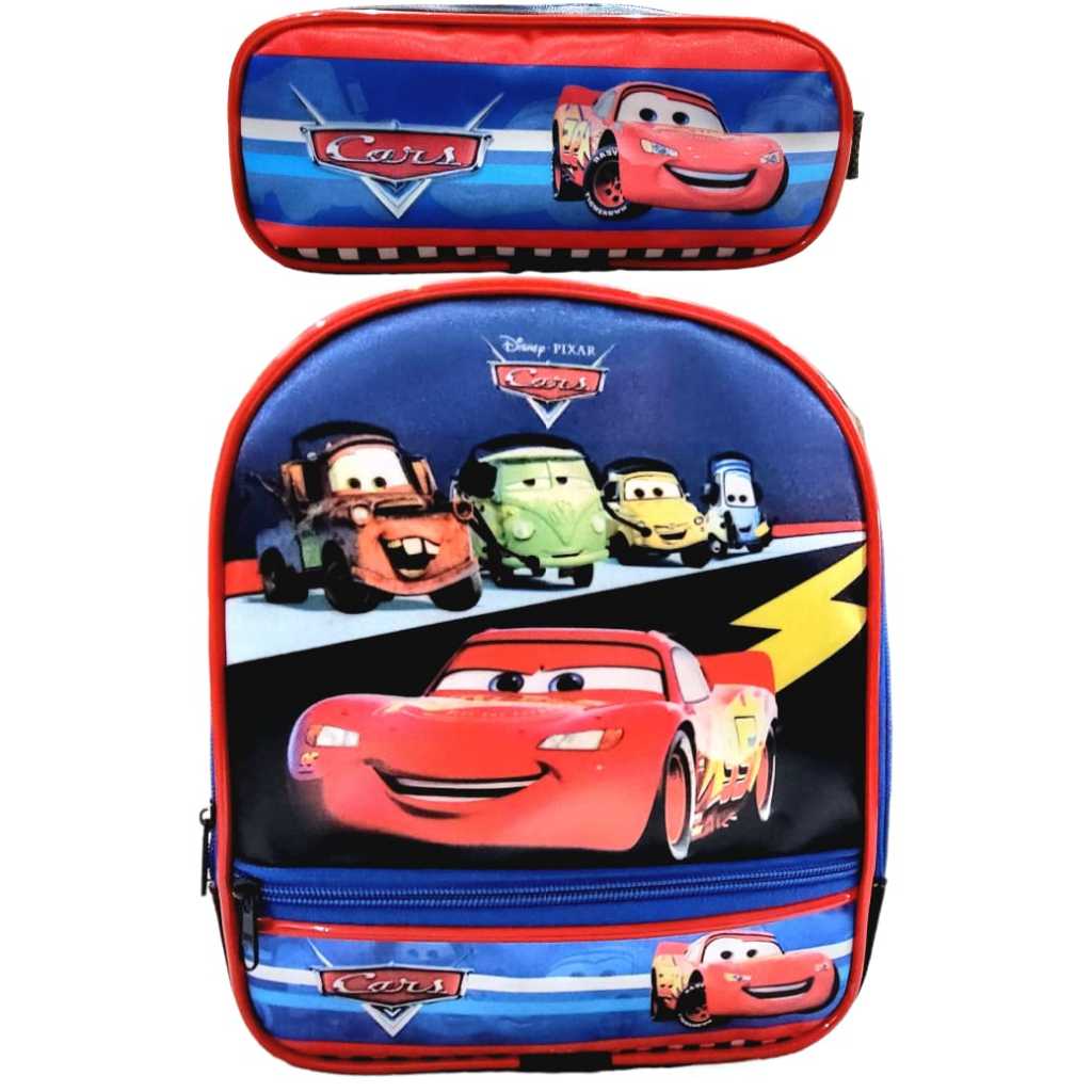 Kit Escolar Infantil Grande Com Rodinha Carros