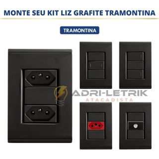 CONJUNTOS INTERRUPTOR E TOMADA LIZ GRAFITE TRAMONTINA em Oferta na Shopee