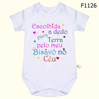 Body Bebê Frases Escolhida a dedo para terra pelo meu bisavô no céu SF1126 em Oferta na Shopee
