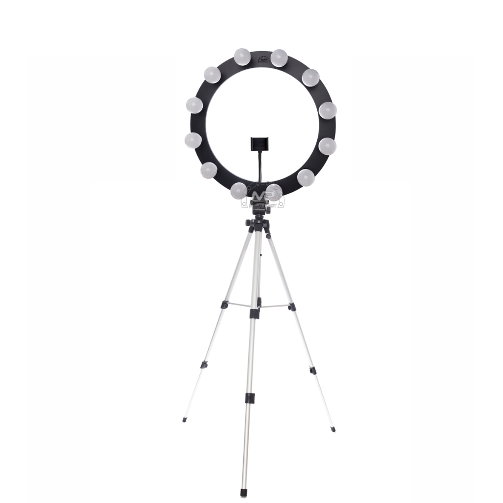 Ring Light 12 2em1 + Lâmpadas Led + Tripé 1,50m
