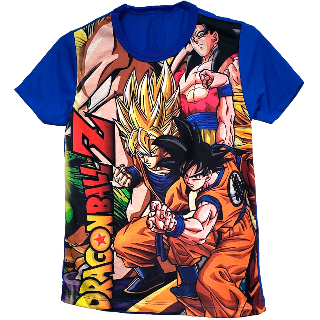 Camisa Goku Dragon Ball Z Infantil Camiseta Anime Criança Personagens Desenho estampada