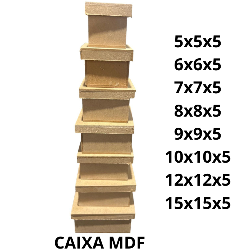 10 Caixinhas em MDF Cru Para Festa e Lembranças ARPEPEL - TAMANHOS DIVERSOS em Oferta na Shopee