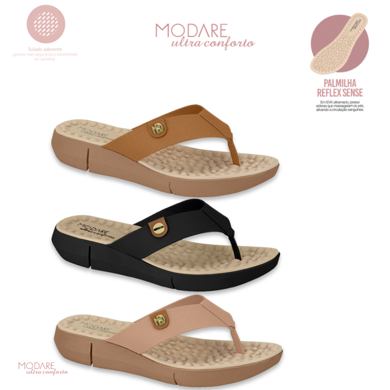 Chinelo Tamanco  Feminino Dia a Dia Massageador Esporão Fascite Ortopédico Modare Ultraconforto