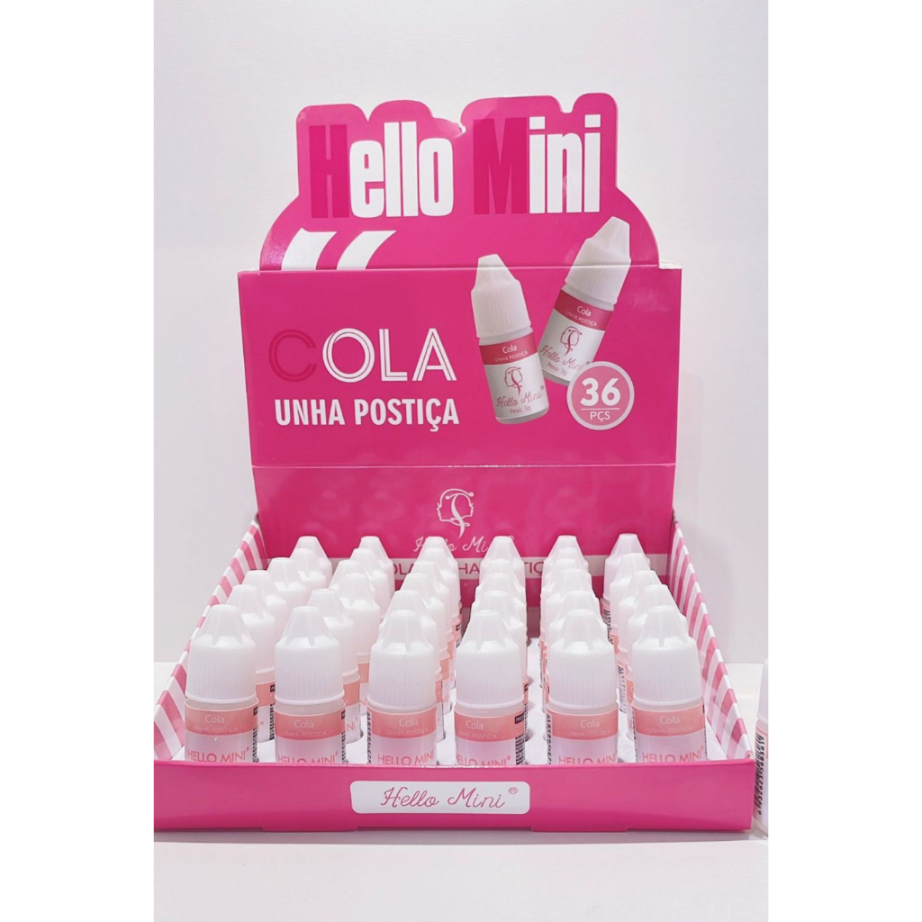 5 frascos de cola para unhas Hello Mini OY039 3g