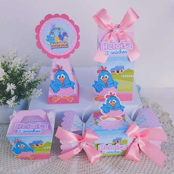 Kit Festa Personalizado tema Galinha pintadinha Personalizados | Lembrancinhas | Festa infantil | Aniversario | Caixinhas Personalizadas