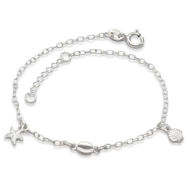 Pulseira Feminina de Prata 925 Elementos do Mar em Oferta na Shopee