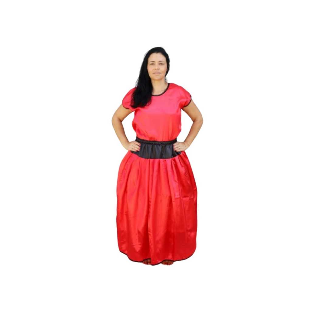 Roupa de Umbanda Camisa Cetim Camisu Cetim Bata Cetim feminino Vermelha umbanda candomblé Promoção.