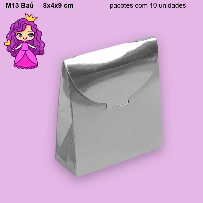 Detalhes do Embalagem M13 Baú em papel Cartão Laminado Colorido - 08x04x09cm - Pacote com 10 unidades