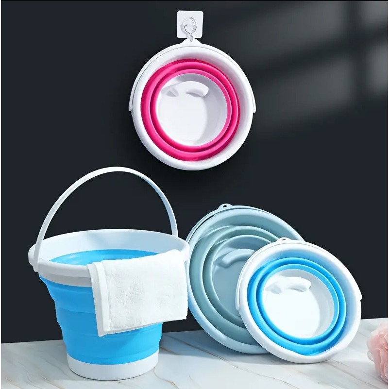 Balde Retrátil Dobrável Silicone Original Portátil 3 Litros, 5 Litros e 10 Litros