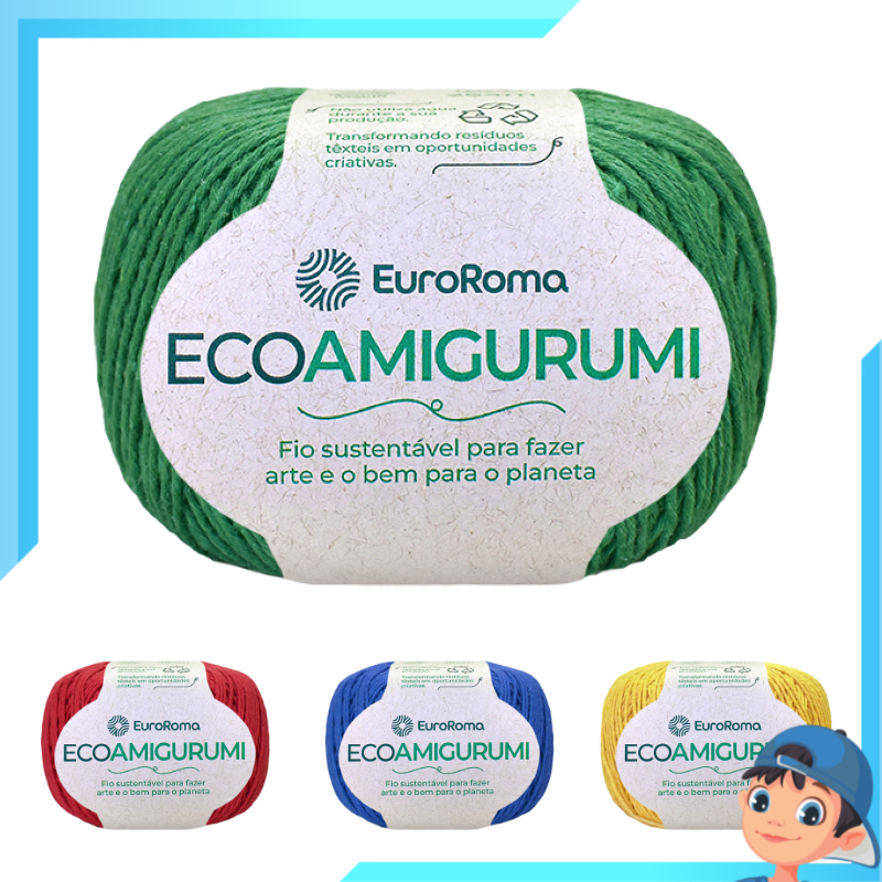 Ecoamigurumi Euroroma 160 gramas 254 mts - Fio de Crochê P/ Amigurumis de Algodão em Oferta na Shopee