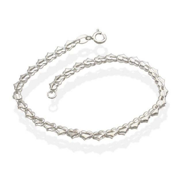 Pulseira Feminina de Prata 925 Corações Montado em Oferta na Shopee