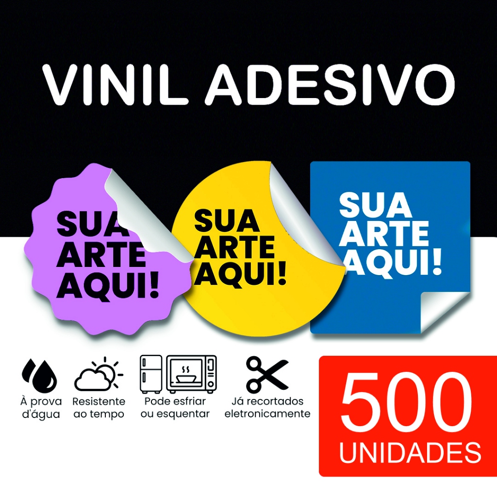 500 Adesivos Personalizados em Vinil 3x3 4x4 5x5 6x6 7x7 Etc Etiqueta Adesiva Personalizada Já Recortada Etiquetas Adesivas em Vinil